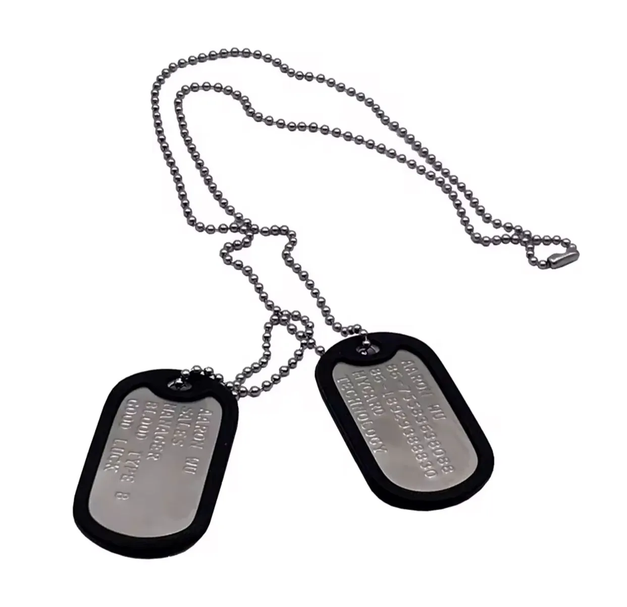 Engraveable Army Dog Tag Chain - Stainless Steel, Fade/Tarnish Free, Personalized Custom Necklace for Men & Women